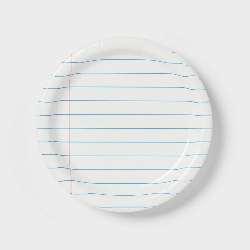 slide 1 of 3, 20ct Round Notebook Classroom First Day of School Snack Paper Plates - Spritz™, 20 ct