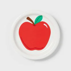 20ct Round Apple Classroom First Day of School Snack Paper Plates - Spritz™