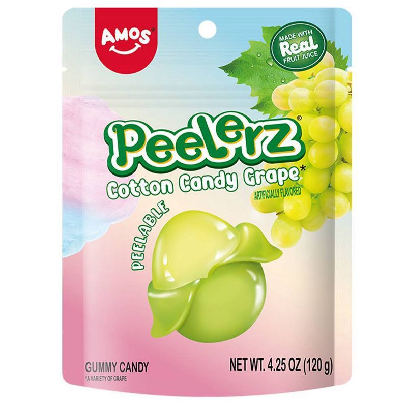 slide 1 of 4, AMOS PeelerzTM Gummy Cotton Candy Grape - 4.25oz, 4.25 oz