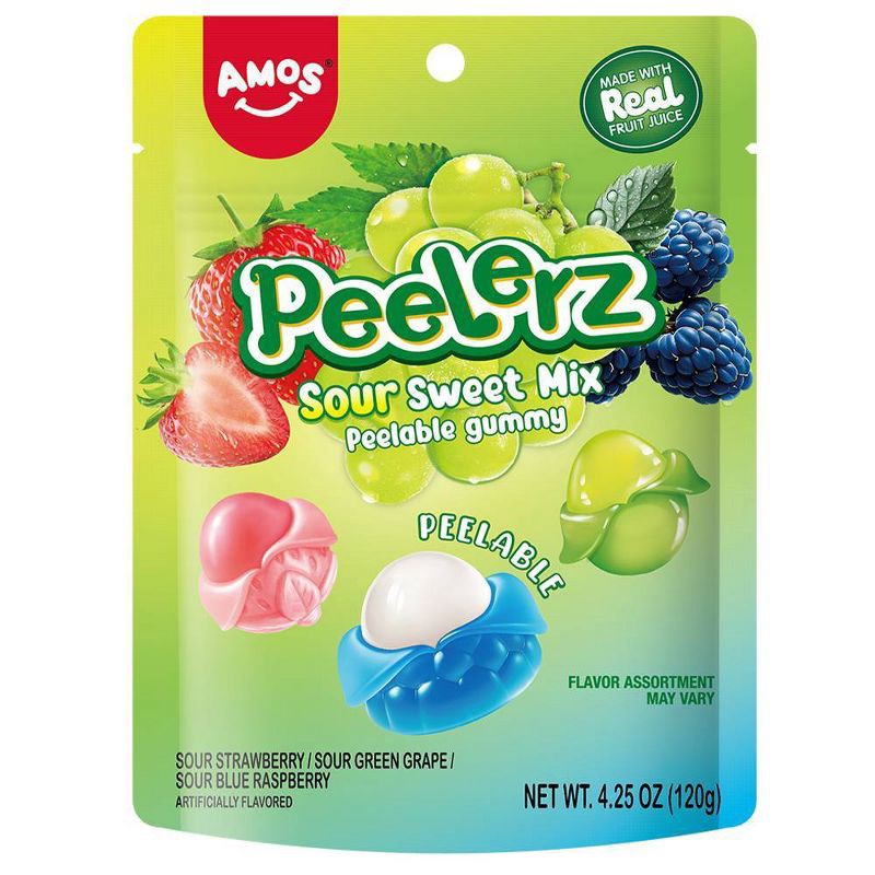 slide 1 of 4, AMOS PeelerzTM Gummy Berry Grape Mix Candy - 4.25oz, 4.25 oz