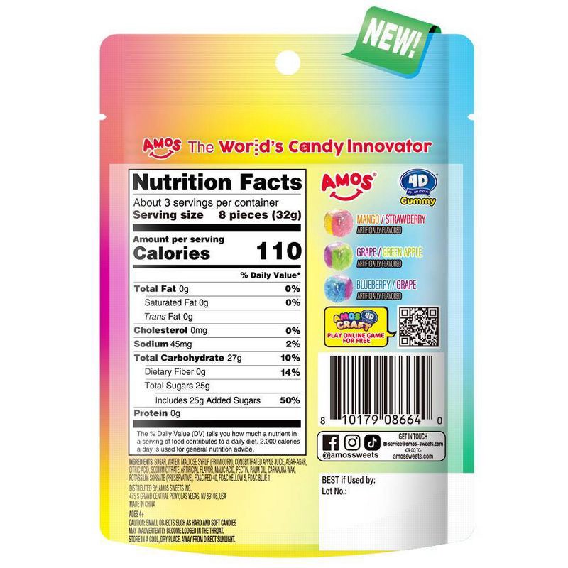 slide 2 of 4, AMOS 4D Crystal Candy Gems - 3.53oz, 3.53 oz