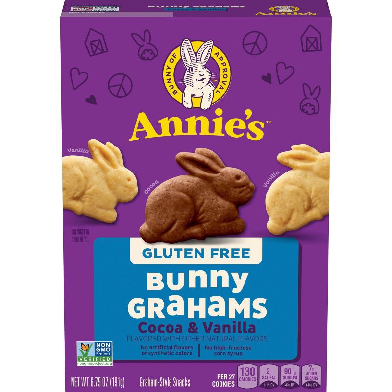 slide 3 of 6, Annie's Gluten Free Cocoa & Vanilla Bunny Grahams Cookies - 6.75oz, 6.75 oz