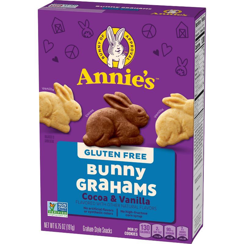 slide 4 of 6, Annie's Gluten Free Cocoa & Vanilla Bunny Grahams Cookies - 6.75oz, 6.75 oz