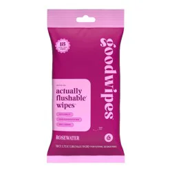 Goodwipes Flushable Wipes Travel Size Rosewater - 18ct