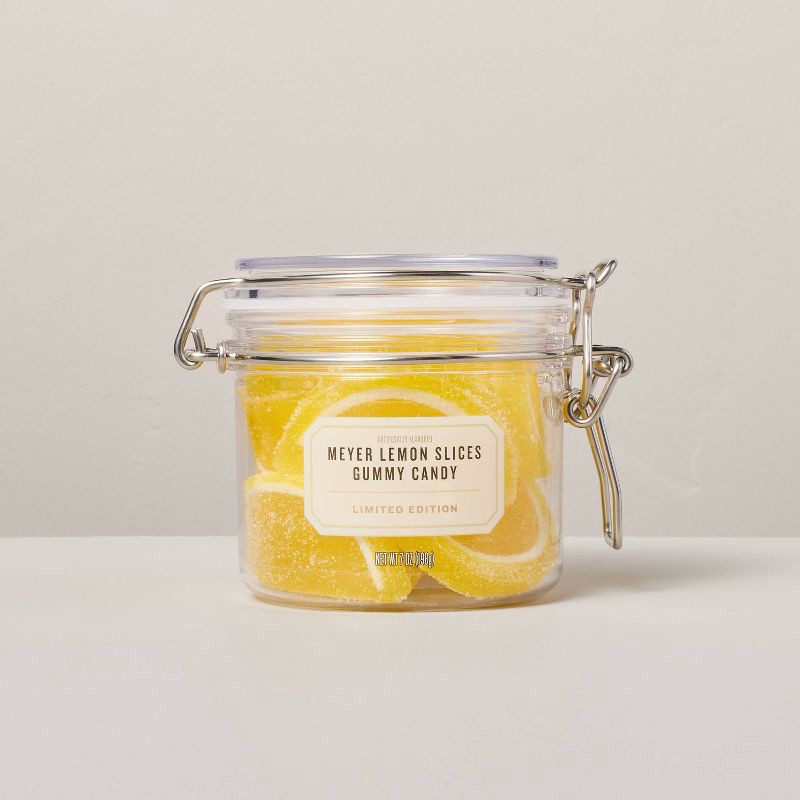 slide 1 of 3, Hearth & Hand with Magnolia Table Meyer Lemon Slices Gummy Candies in Plastic Jar - 7oz - Hearth & Hand™ with Magnolia, 7 oz
