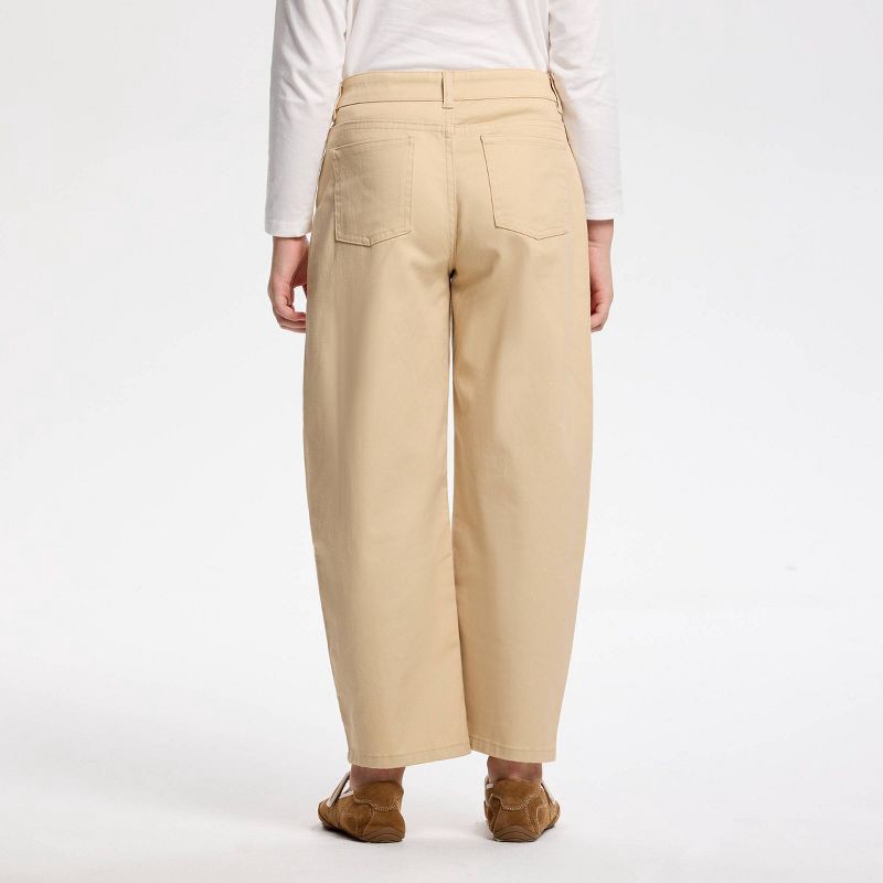 slide 9 of 9, Owillo® Girls' Ladder Trim Pants - Khaki M, 1 ct