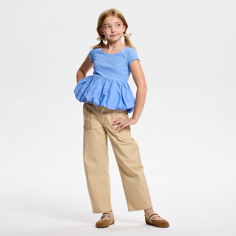 slide 7 of 9, Owillo® Girls' Ladder Trim Pants - Khaki XL, 1 ct