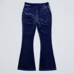 Owillo® Girls' Velour Flare Pants - Blue L
