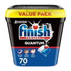 Finish Quantum Dishwasher Detergent Tablets - 70ct: Original Scent, Plastic Bag, Dissolves Food
