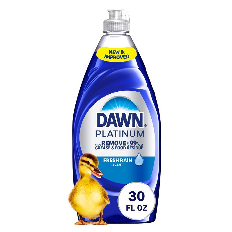 slide 1 of 11, Dawn Fresh Rain Platinum Dish Soaps - 30 fl oz: Liquid, Multi-Surface, Removes Grease, 30 fl oz