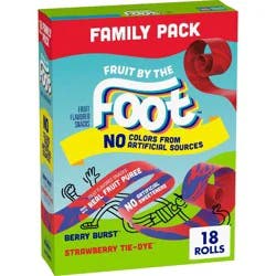 Fruit by the Foot Fruit Roll-Ups Fruit Snacks Berry Burst + Strawberry Tie Dye - 15oz/30ct