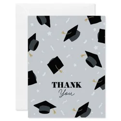 American Greetings 10ct Blank Thank You Graduation Card Pack, Graduation Caps, Includes Envelopes