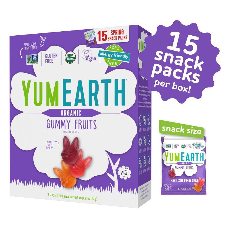 slide 3 of 8, YumEarth Fruit Snacks Easter Original Gummy Box - 10oz/20ct, 20 ct; 10 oz