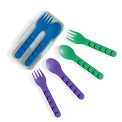 GoBe Kids' 6pc Fork & Spoon Set with Travel Case & Mount