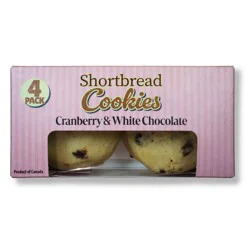 Homecoming Cookie Co. Cranberry and White Chocolate Shortbread Cookie - 4.93oz/4pk