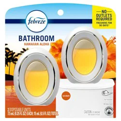 Febreze Bathroom Hawaiian Air Fresheners Aloha - 2ct: Oil, Non-Powered
