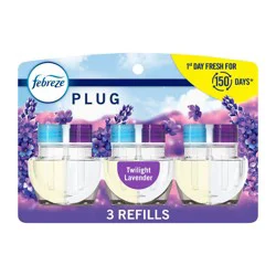 Febreze Plug Triple Air Freshener Refills - Twilight Lavender - 3ct: Electric, Oil