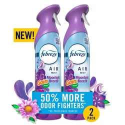 Febreze Air Fresheners Gain Moonlight Breeze - 2ct: Aerosol, Non-Powered
