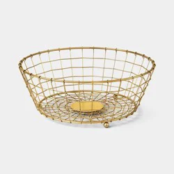 Gold Wire Basket Fruit Bowl Gold - Threshold™