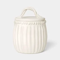 Beaded Cream Ceramic Small Canister - Threshold™