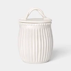 Beaded Cream Ceramic Large Canister - Threshold™