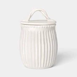 Beaded Cream Ceramic Large Canister - Threshold™
