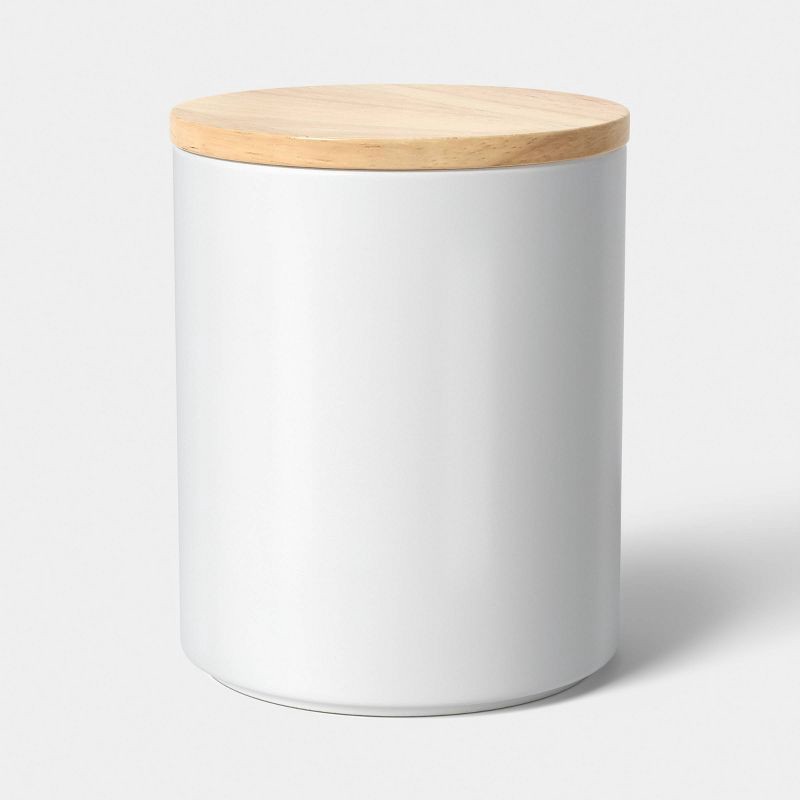 slide 1 of 3, Stella 92 fl oz Ceramic Medium Canister White - Threshold™, 92 fl oz