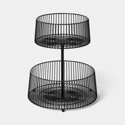 Value Wire Black 2 Tier Basket Black - Room Essentials™