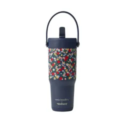 Reduce x Vera Bradley 24oz Chiller Go Leak Proof Stainless Steel Insulated Straw Tumbler Poppy Meadow