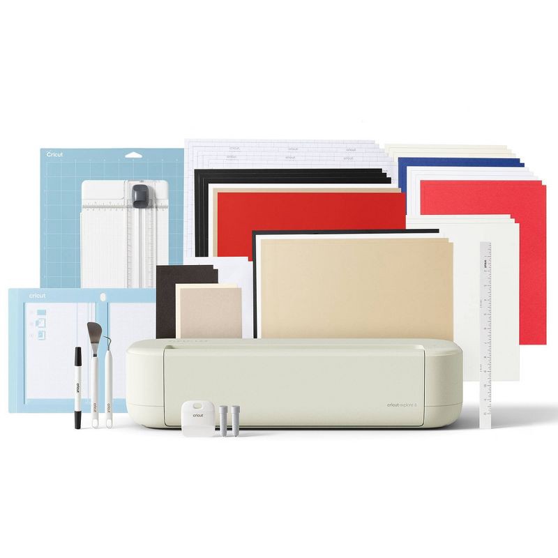 slide 1 of 17, Cricut Explore 5 Cutting Machine Essential Bundle Taupe, 1 ct
