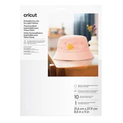Cricut 10ct Printable Iron-On For Light Fabrics 8.5"x11"