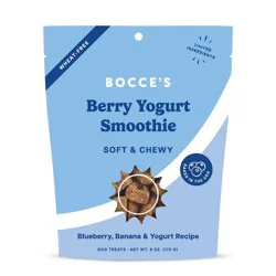 Bocce's Bakery Berry Yogurt Smoothie Flavor Chewy Dog Treats - 6oz/12ct