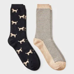 Men's Hybrid Dress Socks 2pk - Goodfellow & Co™ Black 6-12