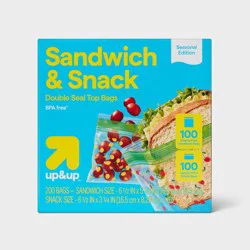 Food Storage Bags Variety Pack - Cherries/Lemons - 200ct - up&up™: BPA-Free, Double Seal Lock, LDPE Material, Multipurpose