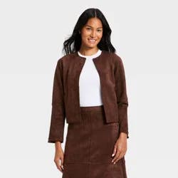 Women's Suede Jacket - A New Day™ Brown XS