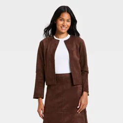 Women's Suede Jacket - A New Day™ Brown L
