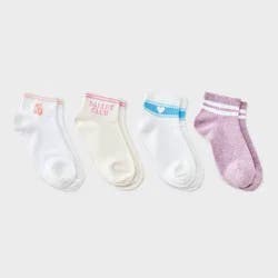Girls' 4pk 'Ballet Club' Dance Ankle Socks - Cat & Jack™ Assorted Colors L