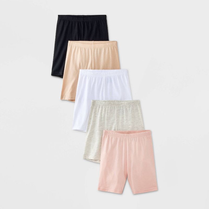 slide 1 of 4, Girls' 5pk Cartwheel Shorts - Cat & Jack™ L, 5 ct