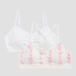 Maidenform Girls' 2pk Seamfree Lace Back Bra - L