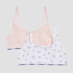 Hanes Originals Girls' Cotton Scoop Bralette - Pink M