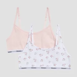 Hanes Originals Girls' Cotton Scoop Bralette - Pink XL