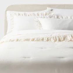 Twin/Twin XL Eyelet Comforter and Sham Set White for Dorm - Threshold™