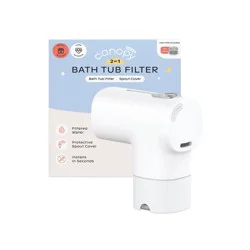 Canopy Bathtub Filter Advanced Multi-Stage Filtration to Reduce Contaminants; Soft, BPA Free Spout Cover, Dishwasher Safe, Easy to Install- White