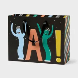Large 'YAY' Birthday Gift Bag Black - Spritz™