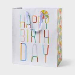 XL Kaleidoscope Pattern 'Happy Birthday' Birthday Gift Bag with Tag Colorful - Spritz™