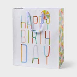XL Kaleidoscope Pattern 'Happy Birthday' Birthday Gift Bag with Tag Colorful - Spritz™