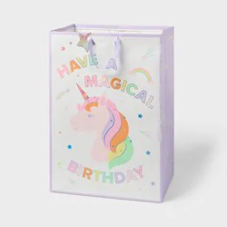 XXL 'Have a Magical Birthday' Unicorn Birthday Gift Bag with Tag White - Spritz™