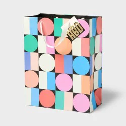 Medium Geometric Shapes Birthday Gift Bag with Tag Colorful - Spritz™