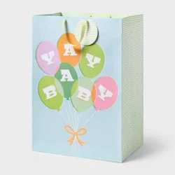 XXL 'Yay Baby' Balloon Bouquet Baby Shower Gift Bag with Tag Colorful - Spritz™