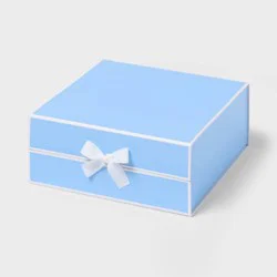 10"x10"x4" Square Gift Box with Bow Light Blue - Spritz™